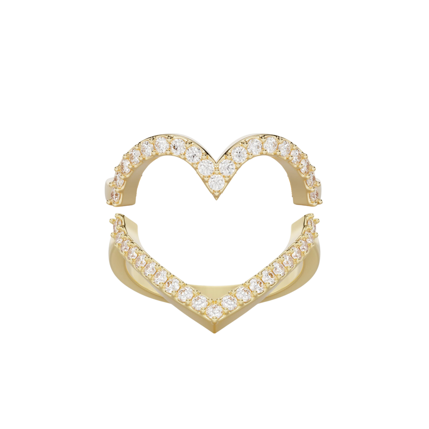 The Confluence Ring Set Studded Gold