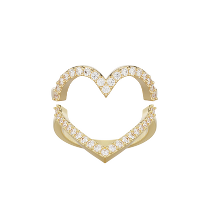 The Confluence Ring Set Studded Gold