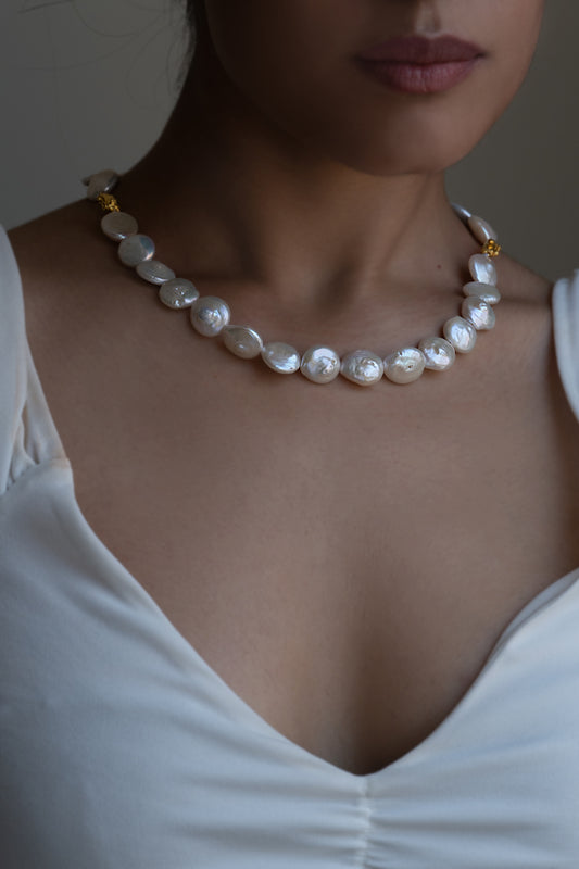 Baroque Coin Pearls Transformable Necklace - 11MM