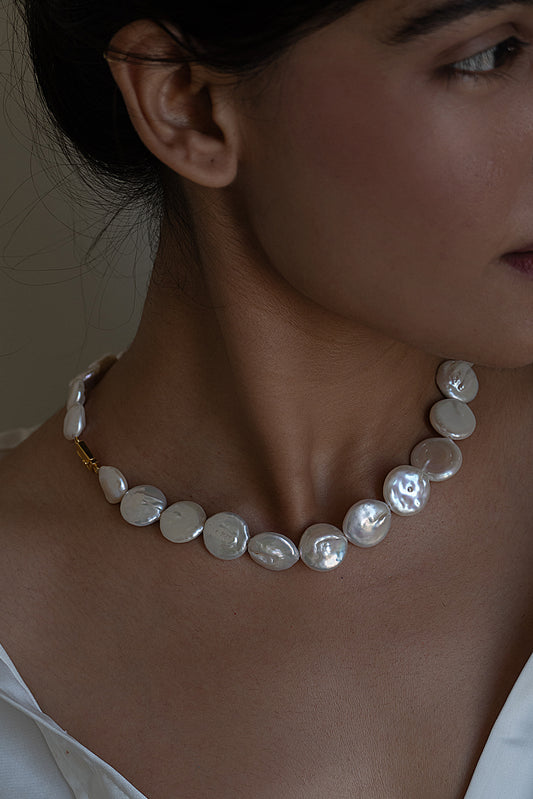 Baroque Coin Pearls Transformable Necklace - 14MM